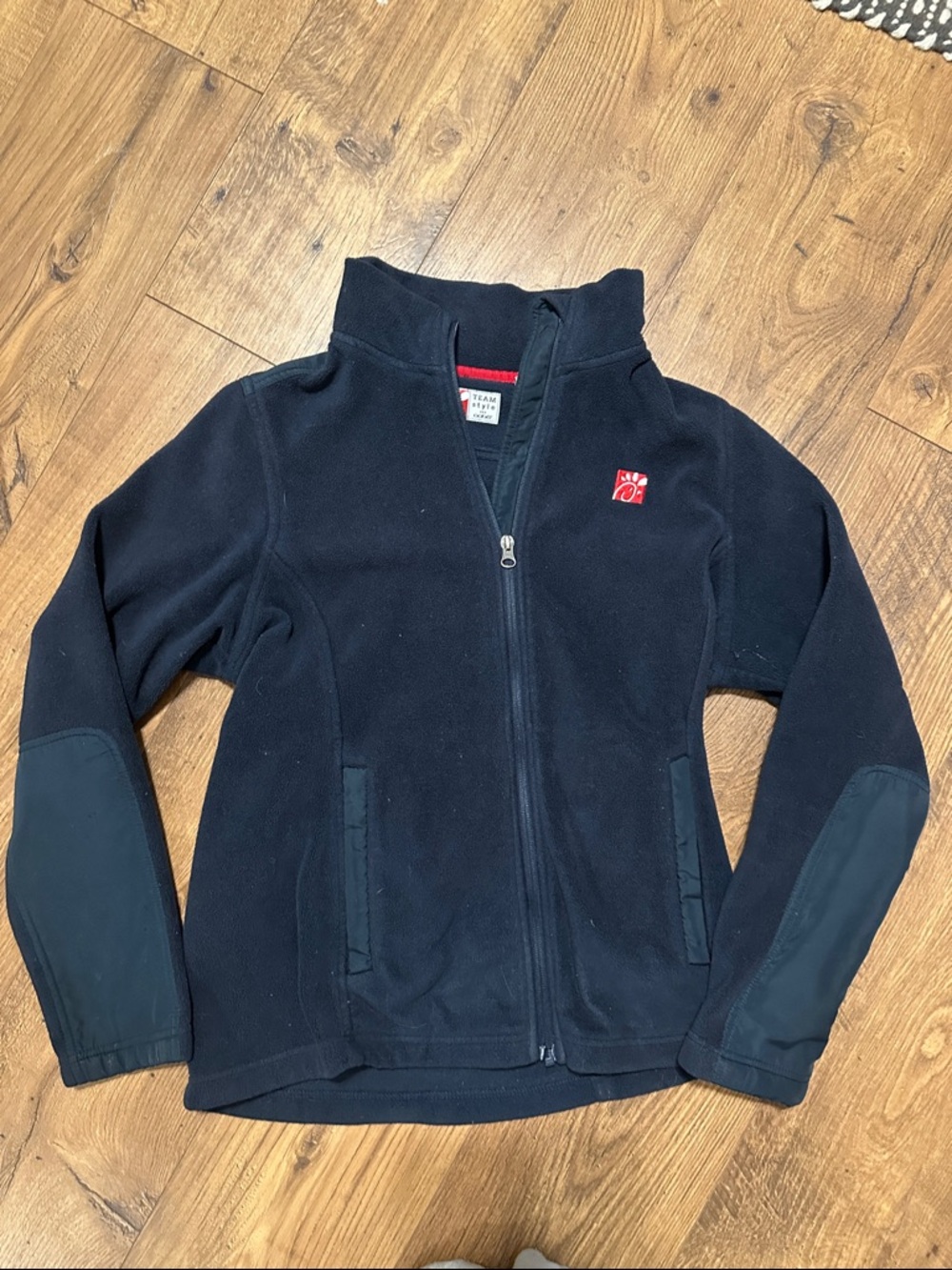 Chick-fil-A Team Style Fleece employee Jacket navy Zip Up Logo Women’s Medium